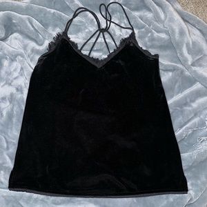 Abercrombie & Fitch black velvet lace cami